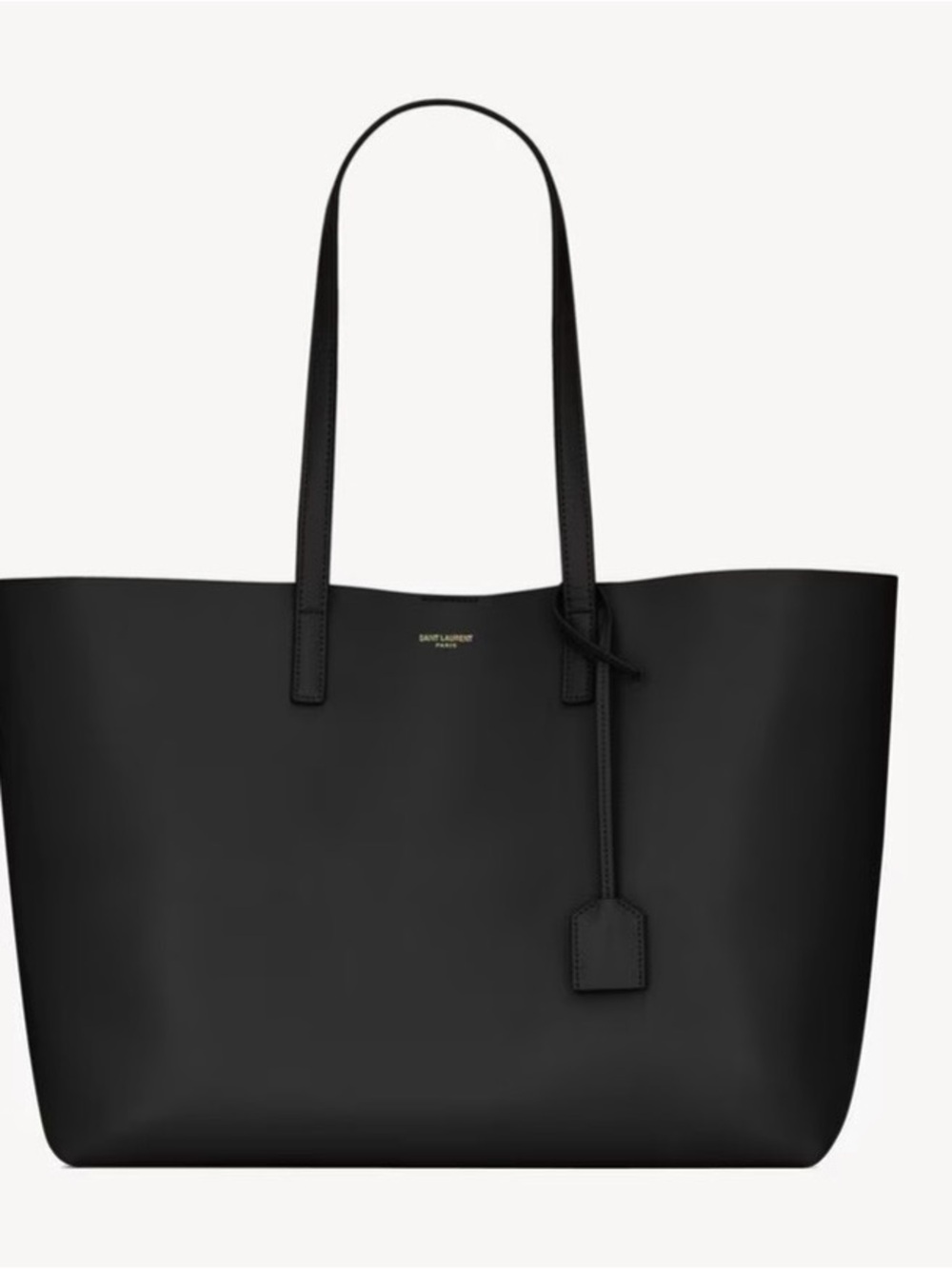 Saint Laurent E/W Shopping Tote Black Calfskin Leather Tote Bag Authenticated